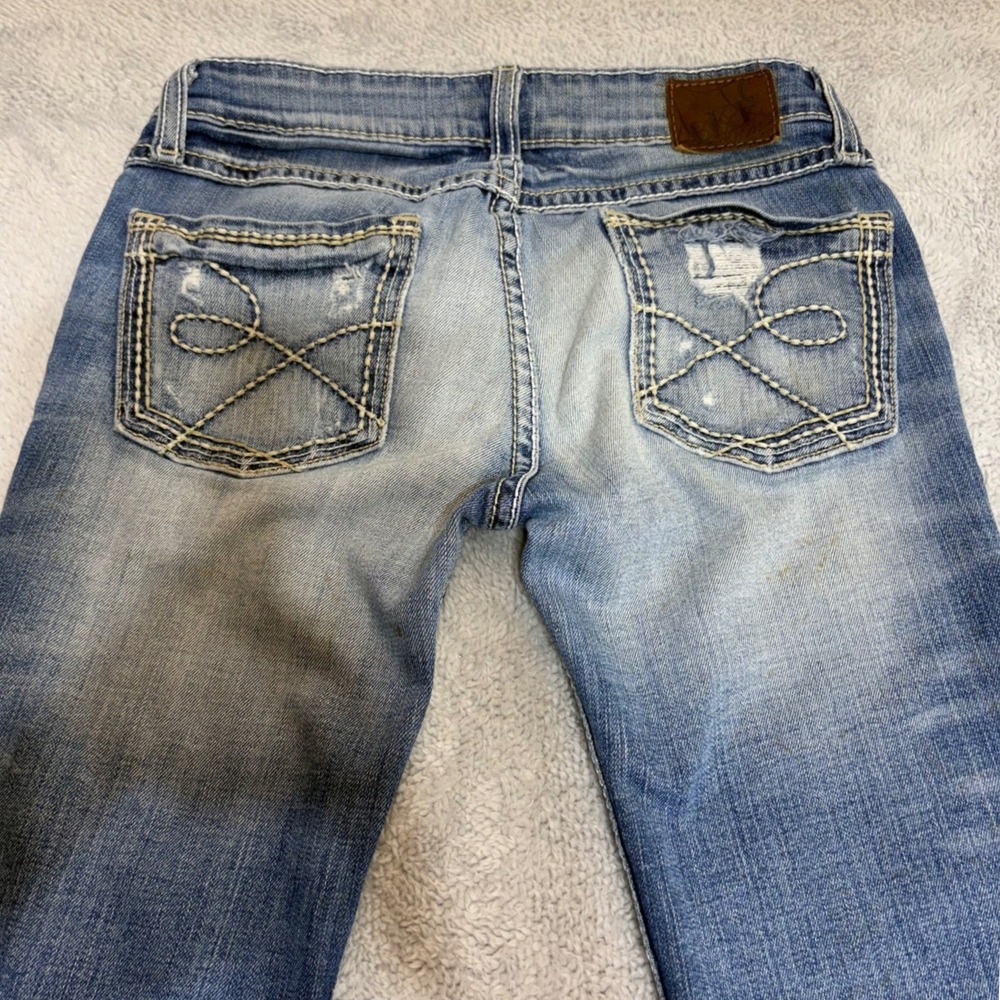 BKE Stella Bootcut Jeans Women's 23 Blue Distressed Low Rise Y2K Denim BKL7595L - Picture 12 of 12
